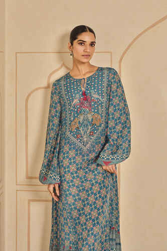 Laraine Printed Kaftan - Blue, Blue, image 4